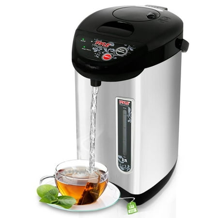 NutriChef Hot Water Urn Pot Insulated Stainless Steel Auto & Manual Dispense Auto Boiler Safety Lock Shutoff 3.38 QT /3.2L - Auto Boiler Shut Off - PKWK43