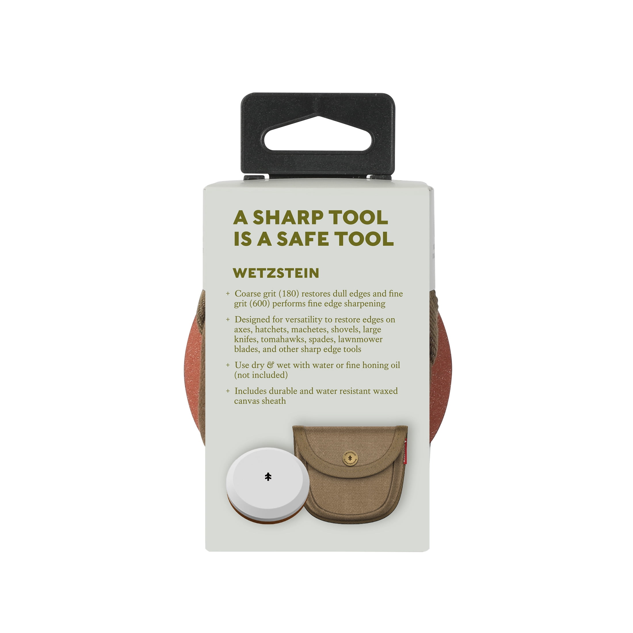 Swiss Tech Dual-Grit 2-Stage Sharpening Puck for Axes, Knives, and Blades