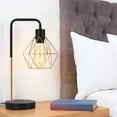 thumbnail image 1 of Gold Desk Lamp with Geometric Cage Shade, Delicate Design Bedside Lamp, 1 of 5