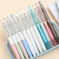 4Pcs Press Type Gel Ink Pens 0.5mm Fine Tip Dark Visible Feature Exam ...