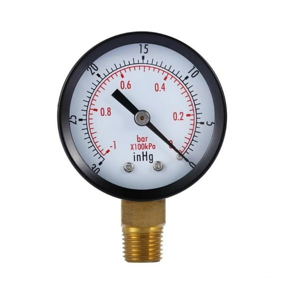 Mini Vacuum Manometer Dial Portable Dual Scale Dial Gauge 1/4" NPT -30HG/0PS Vacuum Pressure Meter 2" Dial Digital Display Gauge ,Corrosion Resistance