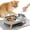 Grey, variant on Elevated Cat Bowls with Food Mat, Splash Proof Anti Vomiting Raised Cat Food and Water Bowl Set, 2 Stainless Steel Dishes for Cats and Puppy, Pet Bowl for Indoor Cats White