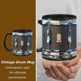 thumbnail image 3 of 11OZ Black Vintage Drum Mug Funny Tea Coffee Juice Water Cup, 3 of 5