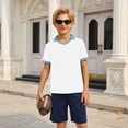 thumbnail image 6 of Boys Active Short Sleeve Polo Shirt Breathable White Active Performance Tennis Shirts for School Uniform 13-14 Years, 6 of 6