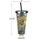 thumbnail image 2 of Taza Harry Potter Spoontiques Vaso Hogwarts con Purpurina y Pajita 20 oz Multicolor, 2 of 3