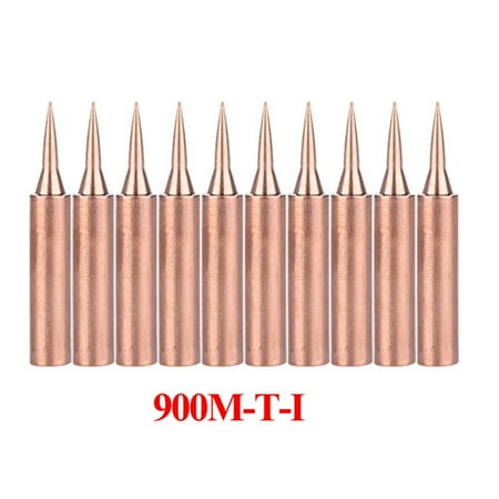 

BCLONG 10Pcs Set 900M-T Soldering Tip Pure Copper Electric Iron Head Series Solder