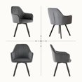 thumbnail image 4 of Furniliving Modern Swivel Accent Chair Set of 2, Upholstered Armchair with Metal Legs, Mid Back Comfy Accent Armchair, Makeup Chair for Living Room, Bedroom, Dark Grey, 4 of 12
