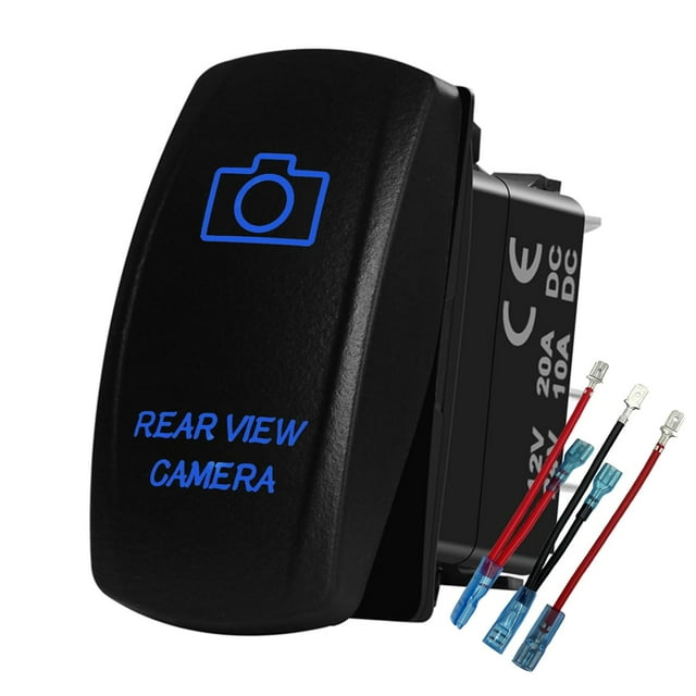 HAHDAXIA Blue Led Rear View Camera Rocker Switch 5Pin ON Off SPST Toggle Switch for The ARB/Carling/NARVA 4x4 Caravan Jeep Ram SXS UTV 12V/20A 24V/10A
