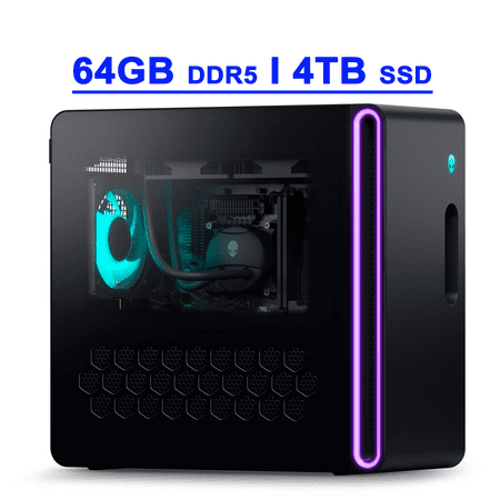 Dell Alienware Aurora R16 Premium Gaming Desktop Intel 20-core i7-14700F 64GB DDR5 4TB SSD GeForce RTX 4070 Super 12GB USB-C Liquid-Cooled 1000W Platinum Rated PSU Clear Side Panel Win11