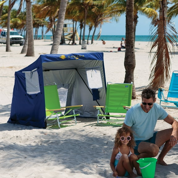 RIO Brands Beach Sol Cabana Portable Sun Shade Tent, Standard, Blue