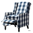 thumbnail image 4 of 14 Karat Home Celia Comfortable Manual Recliner with Wingback in Navy, 4 of 10