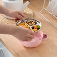 thumbnail image 4 of SPRING PARK Baby Feeding Bowl with Cover Suction Base Stainless Steel Tableware for Kids, 4 of 8