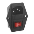 thumbnail image 2 of New 3 Pin Iec320 C14 Ac Inlet Male Plug Power Socket With Fuse Switch 10A 250V,1*Power Socket,Black & red, 2 of 8