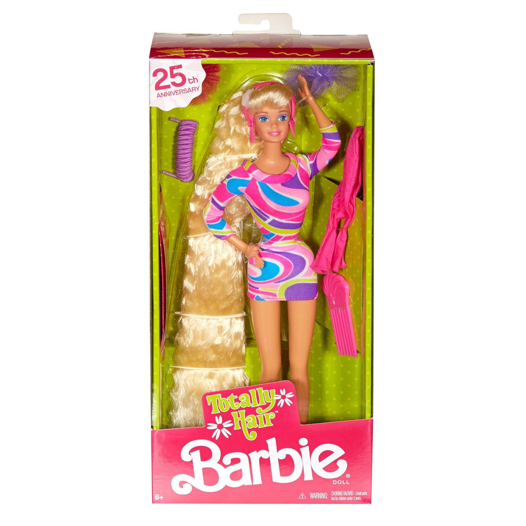 Barbie Totally Hair 25th Anniversary Barbie Doll NIB Super Well Packet In Box
