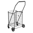 thumbnail image 6 of Shopping Cart with open door,Grocery Cart on Wheels, Foldable Utility Shopping Carts with Double Basket and 360° Rolling Swivel Wheels for Groceries Laundry, 6 of 9
