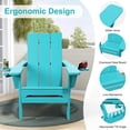 thumbnail image 6 of JUSTLET Outdoor Patio Chair with 2 Cup Holder, HDPE Folding Adirondack Chair, Aruba Blue, 6 of 10