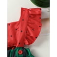 thumbnail image 6 of nvzhuang Infant Baby Girls Romper Dress Watermelon Ruffles  Jumpsuits Bodysuits with Headband, 6 of 9