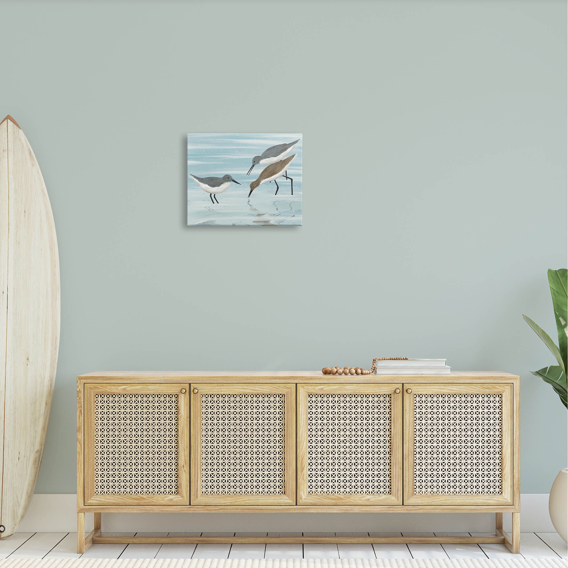 Stupell Industries Sandpipers Grazing Shallow Beach Water Graphic Art Gallery Wrapped Canvas Print Wall Art, Design by Marcus Prime