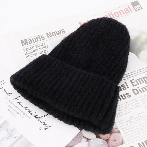 CoCopeaunts Winter Autumn Warm Beanie Hat Women Wool Knit Beanie Hat Cuff Beanie Watch Cap for Girls Spring Skull Hats for Female