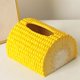 thumbnail image 2 of Caja de pañuelos de resina con forma de maíz, moderna y sencilla, estilo chino, para decoración de sala de estar, color amarillo, 2 of 5