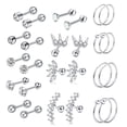 thumbnail image 2 of Pendientes de circonita Pendientes para mujer Joyería piercing Clip para oreja Hueso de oreja Juego de uñas, 2 of 5