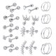 thumbnail image 2 of Pendientes de circonita Pendientes para mujer Joyería piercing Clip para oreja Hueso de oreja Juego de uñas, 2 of 5