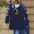 thumbnail image 1 of Super Cadeaux pour Moins DYTTDG T-shirt Grande Taille pour Femmes Manches 3/4 Hauts Imprimés Col Rond Blouse Décontractée Ample Hauts pour Femmes, 1 of 1