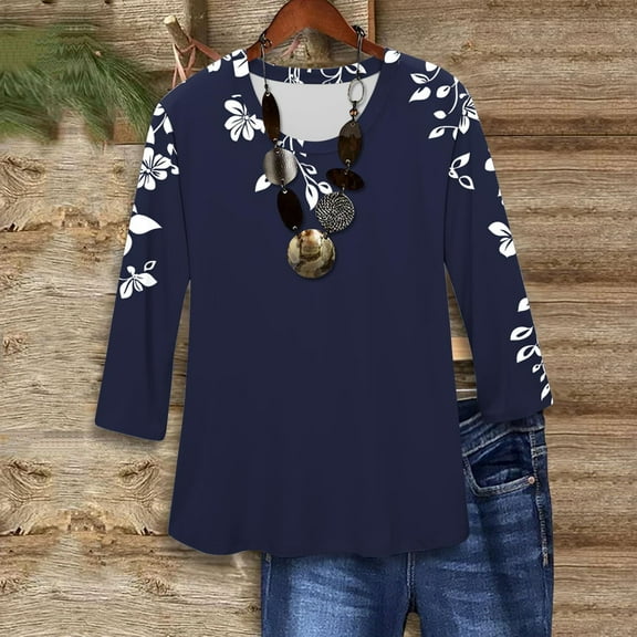 LiMoi Womens Summer T Shirts Womens Tops 3/4 Sleeve Plus Size Tops for Women Summer Printed T Shirts for Women Petite Items Ordered by Me