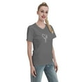 thumbnail image 3 of Faith Women'S V Neck T Shirts Deep Heather Xx-Large, 3 of 5