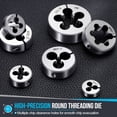 thumbnail image 4 of M9 x 1mm Round Threading Die, Metric Right Hand Alloy Steel Machine Thread, Non-Adjustable Repair Screw Cutting Tool for Mild Steel, Copper, Aluminum, 4 of 7