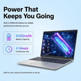 thumbnail image 5 of 15.6" IPS FHD Laptop, Office 2024, Windows11 Pro, 8GB RAM 256GB SSD, Intel Core i3, Backlit Keyboard Fingerprint Reader, Thin and Light 2026 NEW Notebook PC computer for Study and Work, Silver, 5 of 7