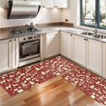 thumbnail image 3 of Kitchen Rugs Sets Of 2,Red Christmas Icon Pattern Anti Fatigue Kitchen Mat Rugs Non Slip Washable,Decorative Kitchen Floor Mats for Kitchen,Sink,Laundry,17"X47", 3 of 5