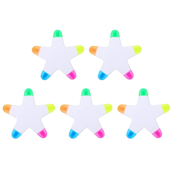 5pcs estrella forma resaltador pluma profesional práctico pluma fluorescente