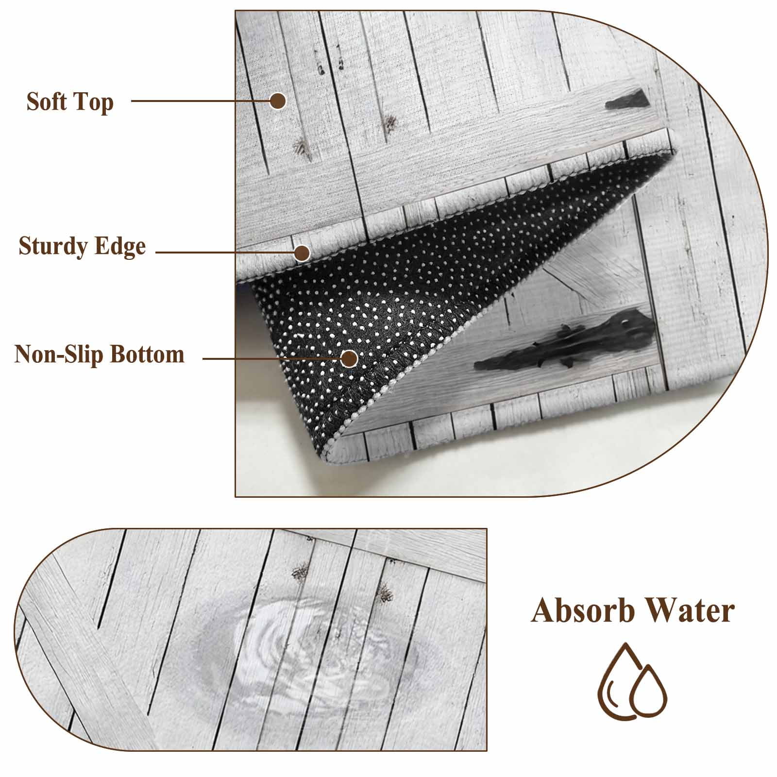 Area Rugs for Living Room Bedroom, Farmhouse Wood Grain 4'x6' Rug Washable Carpet Runner Indoor Outdoor, Vintage Country Barn Gate Grey Non Slip Accent Floor Mats Rug for Kitchen, Office