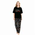 thumbnail image 4 of LuLiaMenton Matching Couples Christmas Pajamas Merry Christmas Short Sleeve Long Pants Set, 4 of 5