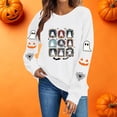 thumbnail image 5 of Jsaierl Halloween Sweatshirts for Women Cute Ghost Print Pullovers Trendy Classic Round Neck Long Sleeve Sweater Tops Halloween Costumes, Sizes S-2XL, 5 of 9
