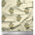 thumbnail image 1 of Soimoi Polyester Crepe Fabric Leaves & Floral Block Print Sewing Fabric Yard 52 Inch Wide, 1 of 3