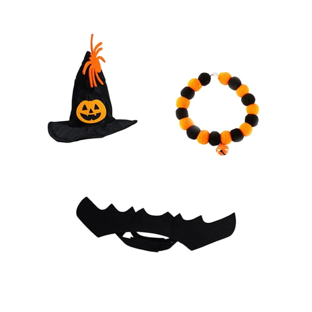 Disfraz de Halloween para mascota, sombrero de bruja, accesorios para mascotas, disfraces ajustables de Halloween para mascotas, conjunto de ropa para gatos y perros, suministros para fiestas de carn