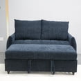 thumbnail image 6 of Miekor Furniture 58.27" Big Size Sofa Bed Navy Line Fabric Futon Couch with Adjustable Backrest, Modern Loveseat Sofa Sleeper for Living Room 09061, 6 of 16