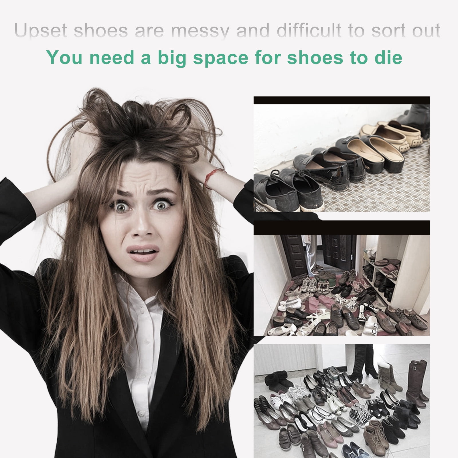 Rack YZEGDCH Shoe Rack Organizer Sturdy and Long-Lasting Shoe Shelf Kids Adult Shoe Storage Organizer Shelf for Closet Floor Entryway Bedroom, Space Saver Shoe Rack Organization Shelves
