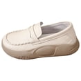 thumbnail image 3 of Zapatos informales de PU para mujer, zapatos de suaves y cómodos, zapatillas de deporte sin cordones, parte inferior gruesa, ropa de calle beis 40, 3 of 8