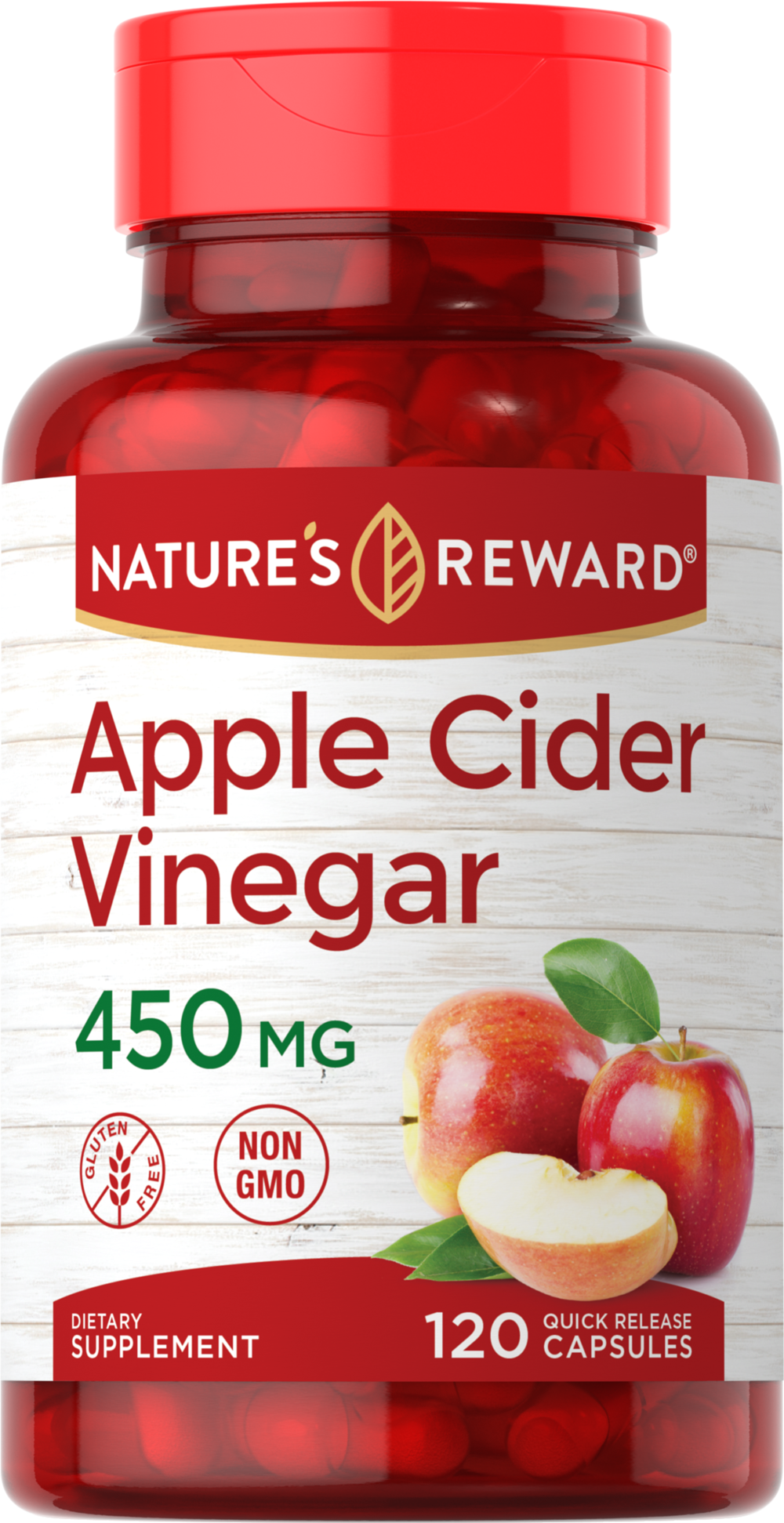 Apple Cider Vinegar Capsules 120 Count NonGMO & Gluten Free