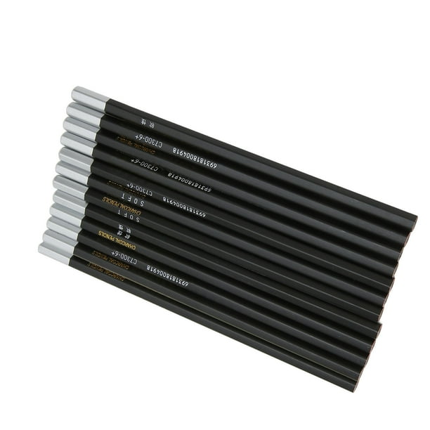 Lápices negros, 12 piezas, lápices de colores negros, lápices de carbón suave, lápices de colores, durabilidad probada en el tiempo