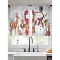 thumbnail image 2 of Christmas Xmas Sheer Curtains 45 Inches Long 2 Panels Tree Snowman Deer Robin Bird Red Balls Light Filtering Semi Sheer Window Curtains Drapes for Bedroom Living Room 52"x45"x2, 2 of 7