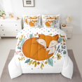 thumbnail image 2 of Homewish Safari Animal Fox 7-Piece Twin Bedding Sets,Colorful Country Leaves Bedding Comforter Set,White Orange Sheet Sets For Girl Teens,Luxury Bedroom Decor Reversible, 2 of 8