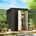 thumbnail image 2 of Outsunny Remise de Rangement Extérieure 5 x 3 Pi, Remise de Jardin Adossée en Métal, Gris, 2 of 10
