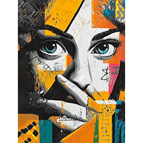 Abstract Woman Face Canvas Painting Wall Art,Suitable for Living Room,Bedroom,Office,Bathroom,and Dining Room Decoration.