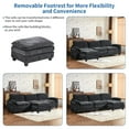 thumbnail image 5 of Capri 122" Oversized Sectional Couch, L Shaped Cloud Couch, Convertible Sofa Set for Living Room, Chenille, Black, 5 of 9