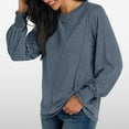 thumbnail image 5 of Women's Long Sleeve Pleated Crew Neck Blouse - 82% Polyester Business Casual Top, 2024 Trendy - S-XXL Sizes, 5 of 7