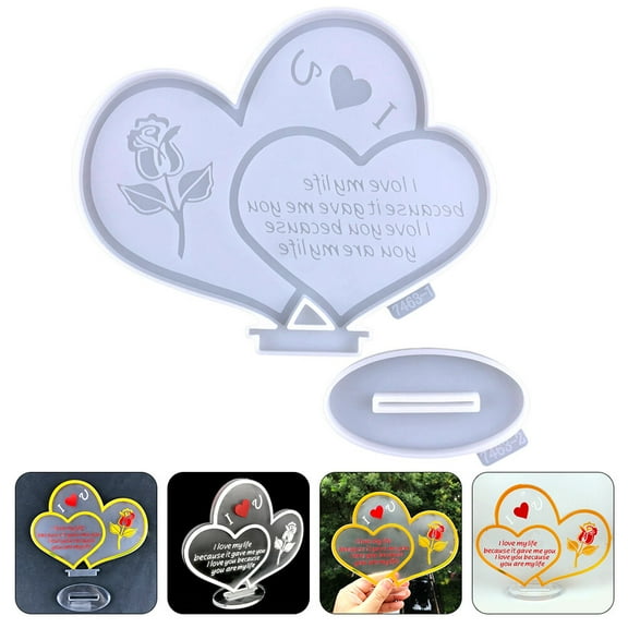 FRCOLOR Epoxy Resin Casting Mold Silicone Heart-Shaped White 1 Set